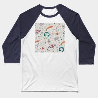 Outer space colorful print Baseball T-Shirt